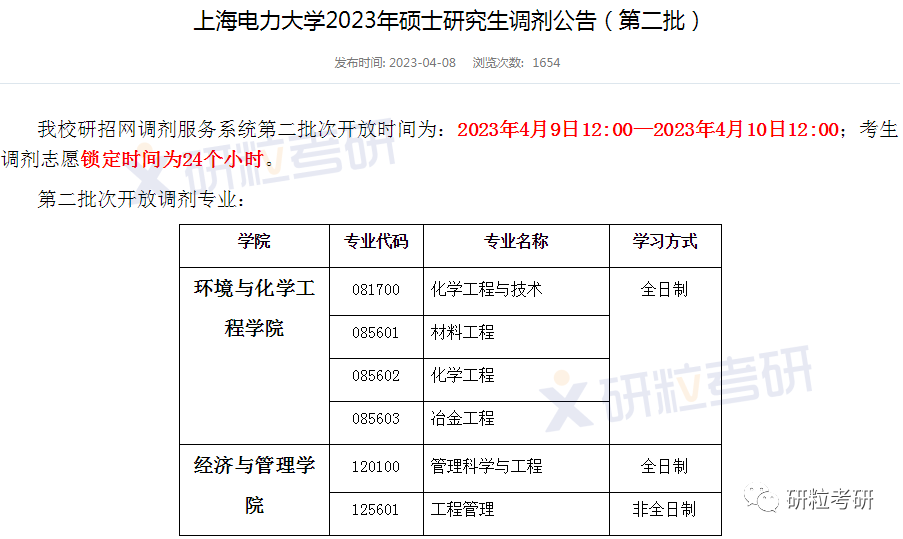 研粒考研调节信息