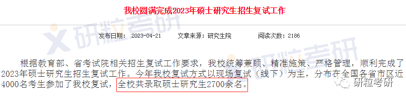 研粒考研增幅最高达41.3%！多校发布23考研录取数据