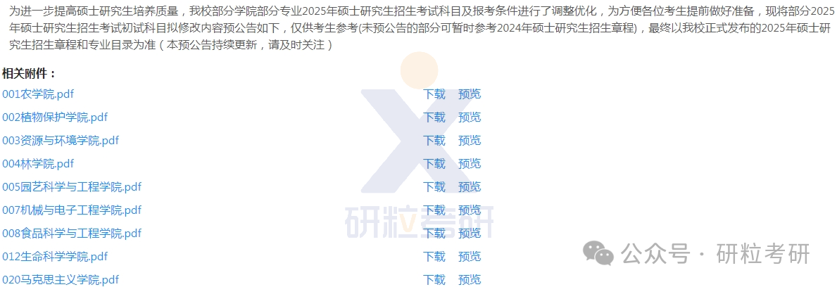 25考研山东农业大学考试科目调整