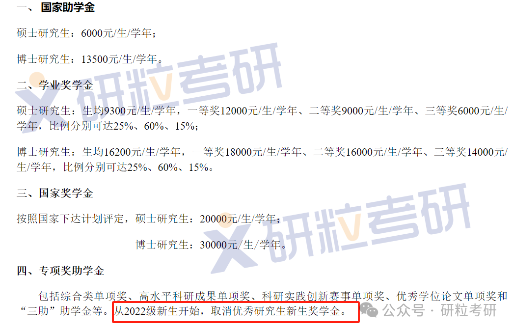 江苏大学取消研究生新生奖学金通知