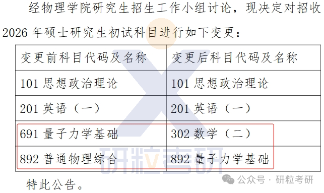 26考研北京航空航天大学物理学院考试科目调整