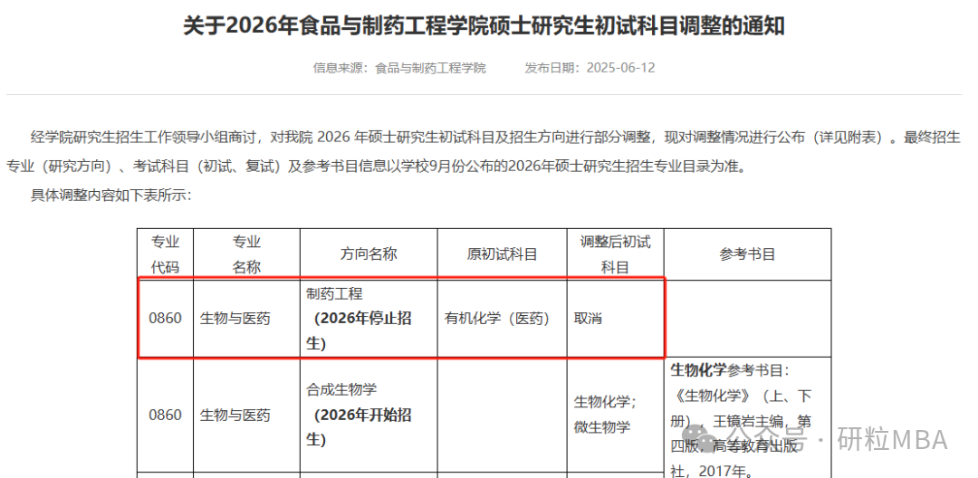26考研南京师范大学停招专业